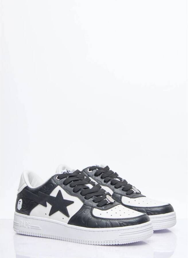 A Bathing APE Sneakers van contrastleer met logopatch Black Heren