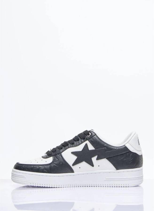 A Bathing APE Sneakers van contrastleer met logopatch Black Heren