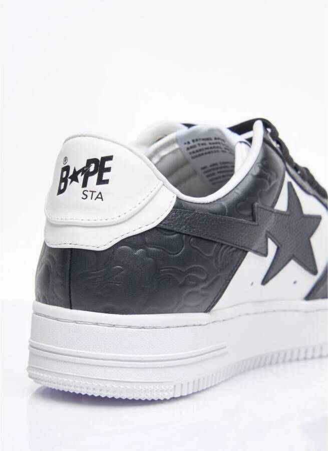 A Bathing APE Sneakers van contrastleer met logopatch Black Heren