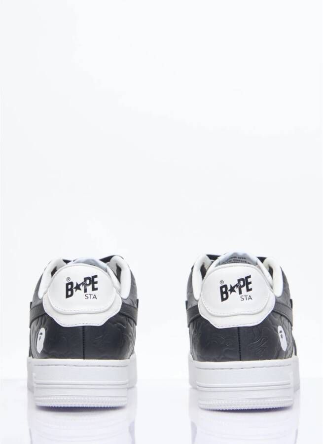 A Bathing APE Sneakers van contrastleer met logopatch Black Heren