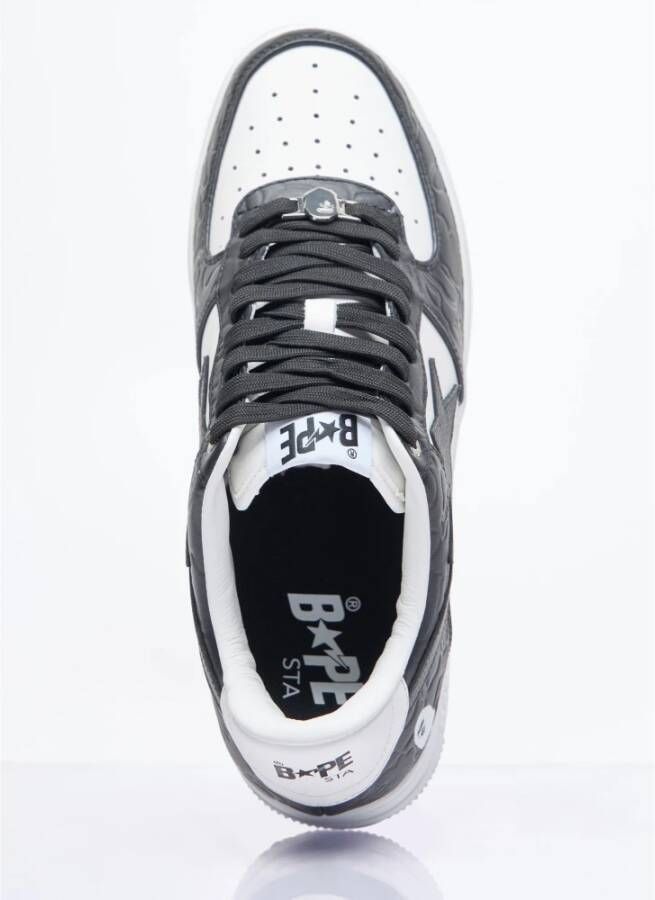 A Bathing APE Sneakers van contrastleer met logopatch Black Heren