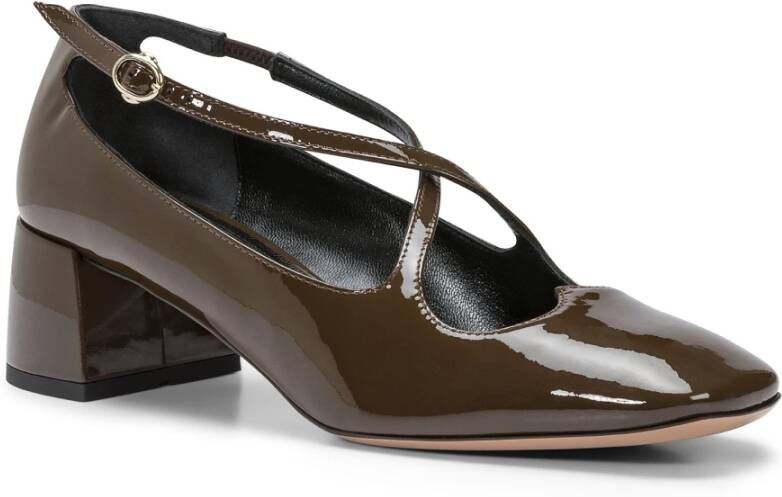 A. Bocca Bruin leren hart-uitsnede pumps Brown Dames