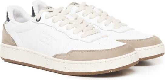 Acbc Witte leren sneakers met suède details White Heren