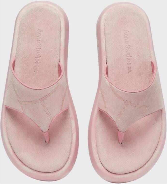 Acne Studios Blush Pink Leren Flip Flops Pink Dames