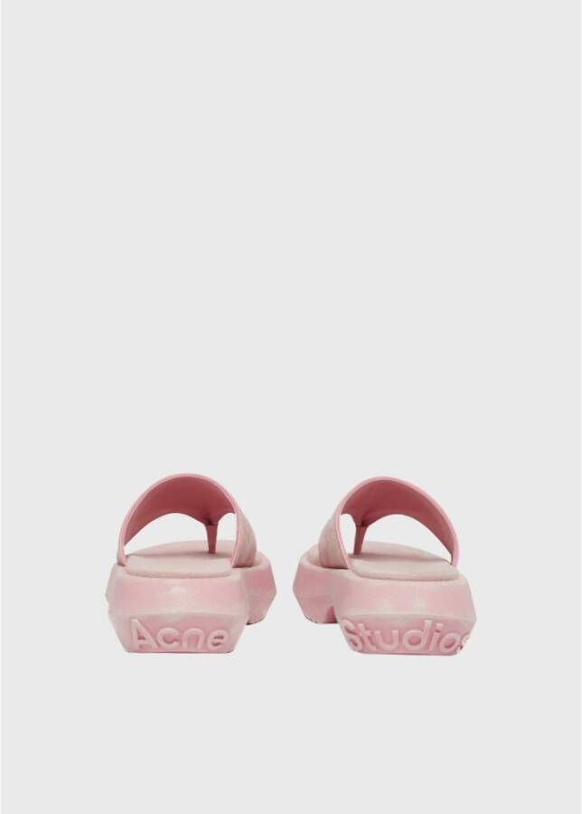 Acne Studios Blush Pink Leren Flip Flops Pink Dames