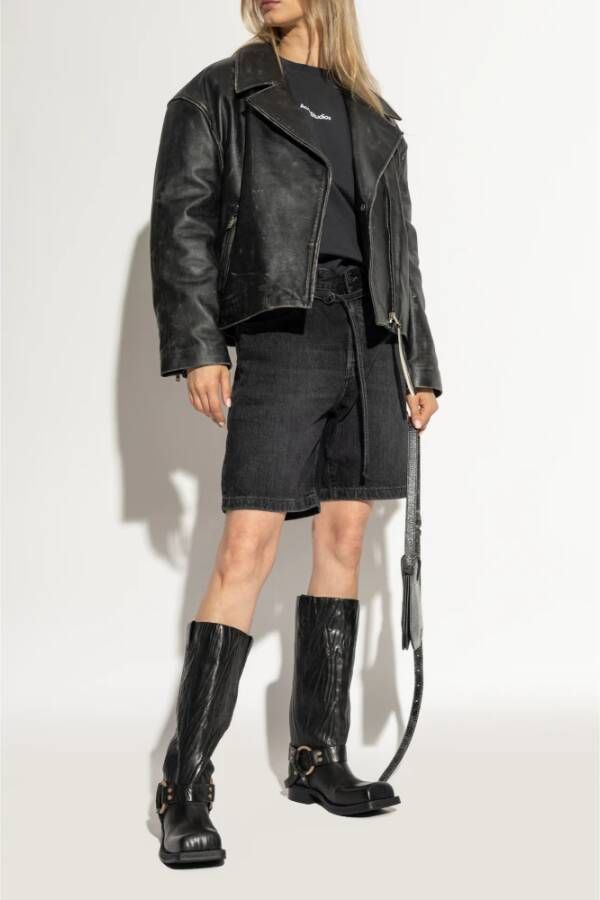 Acne Studios Leren 'biker' laarzen Black Dames