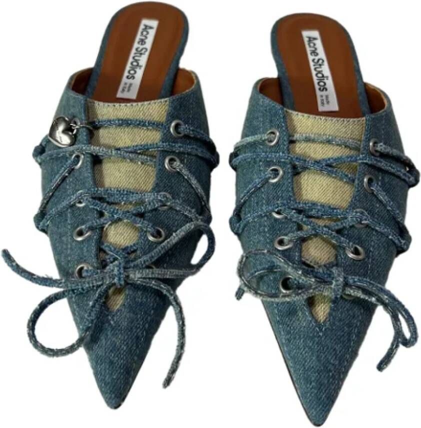 Acne Studios Pre-owned Denim flats Blue Dames