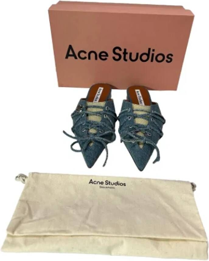 Acne Studios Pre-owned Denim flats Blue Dames