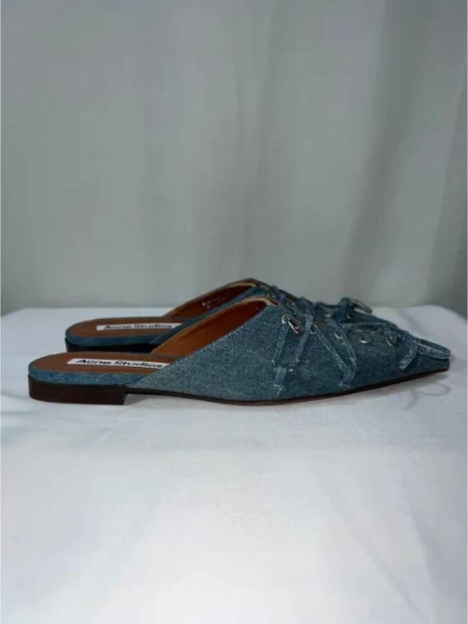 Acne Studios Pre-owned Denim flats Blue Dames