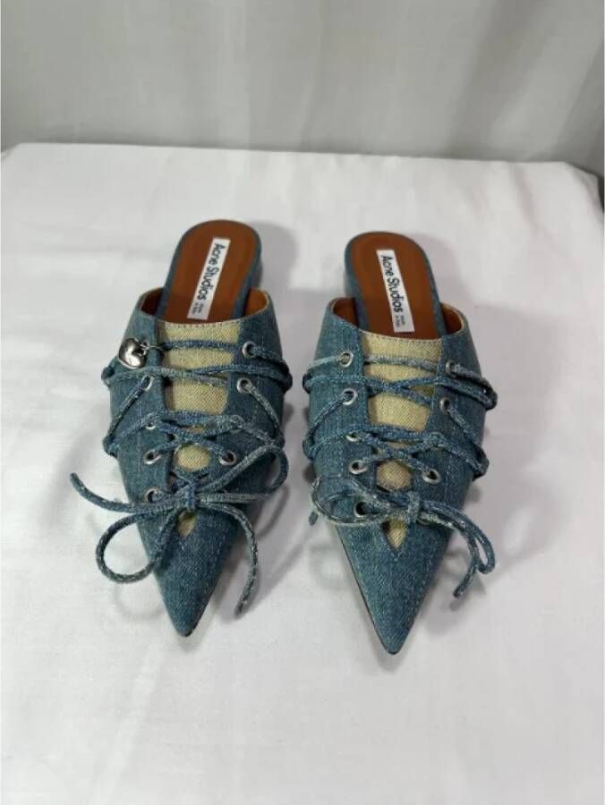 Acne Studios Pre-owned Denim flats Blue Dames