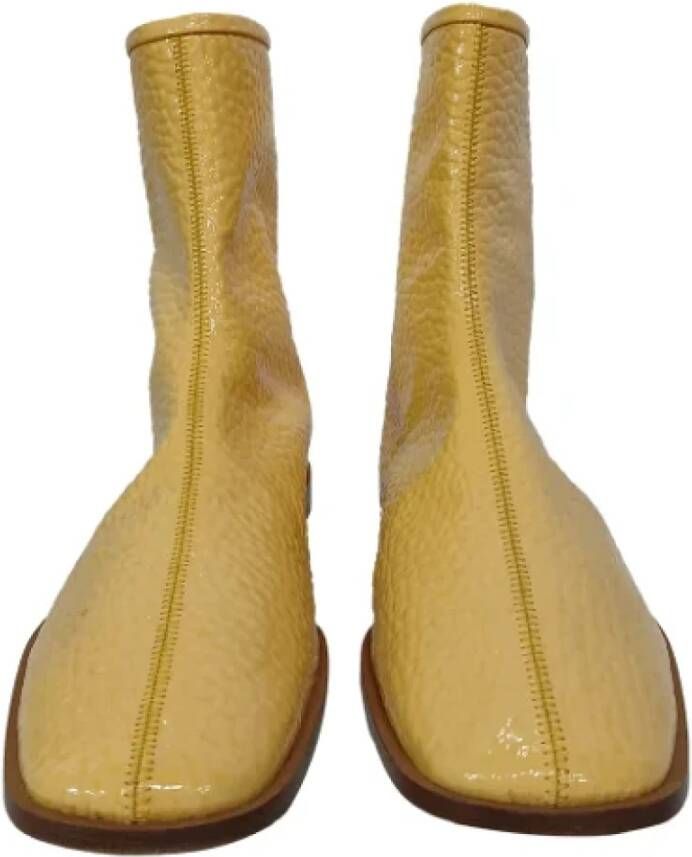 Acne Studios Pre-owned Leather boots Yellow Dames