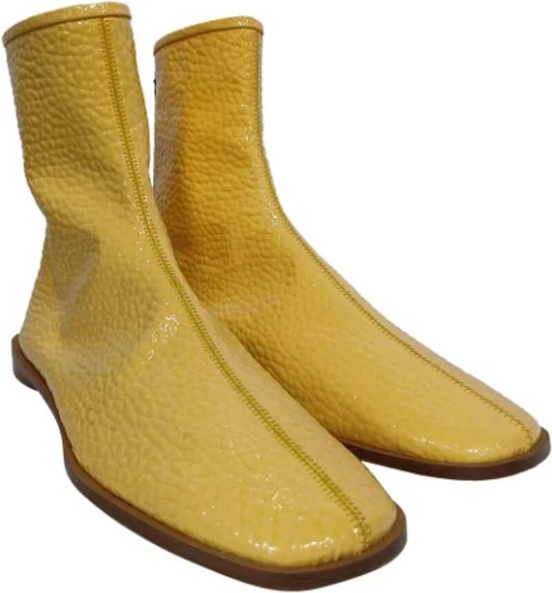 Acne Studios Pre-owned Leather boots Yellow Dames