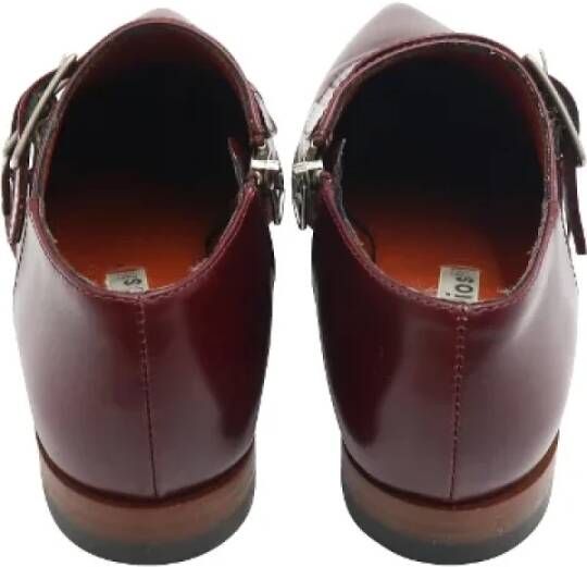 Acne Studios Pre-owned Leather flats Red Dames