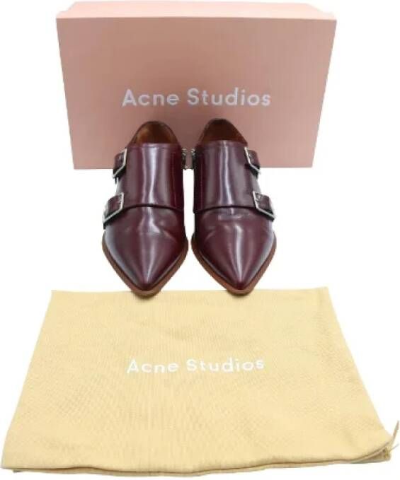 Acne Studios Pre-owned Leather flats Red Dames