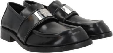 Acne Studios Zwarte Geborsteld Leren Loafers Black Dames