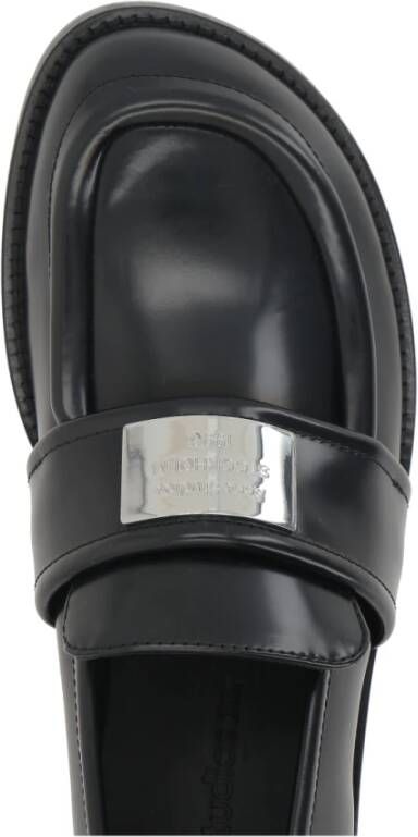 Acne Studios Zwarte Geborsteld Leren Loafers Black Dames