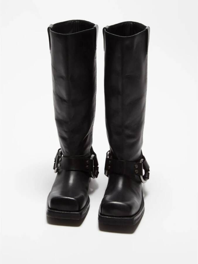 Acne Studios Zwarte Gesp Bikerlaarzen Black Dames