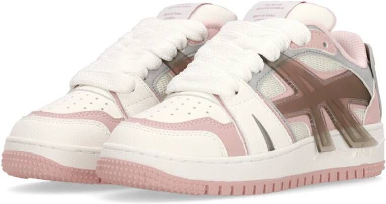 Acupuncture Roze Lage Sneaker met Groene Inzetstukken Pink Dames