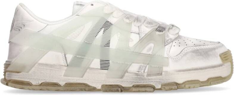 Acupuncture Witte Mesh Lage Top Sneakers White Heren