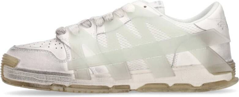 Acupuncture Witte Mesh Lage Top Sneakers White Heren