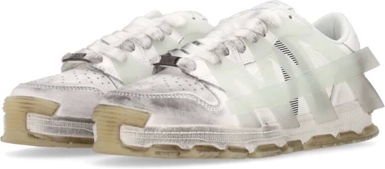 Acupuncture Witte Mesh Lage Top Sneakers White Heren