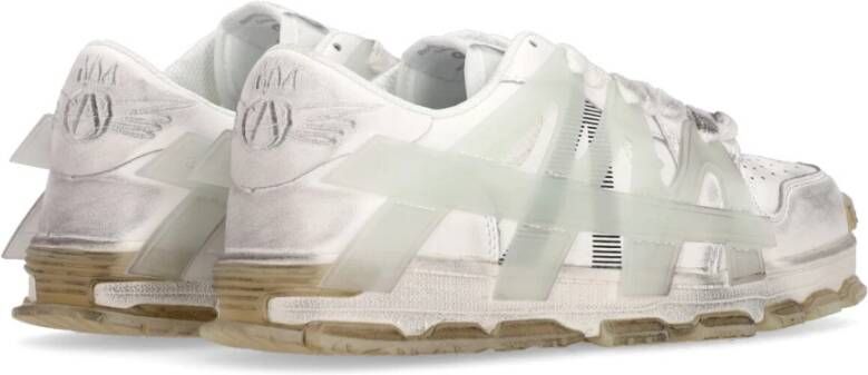 Acupuncture Witte Mesh Lage Top Sneakers White Heren