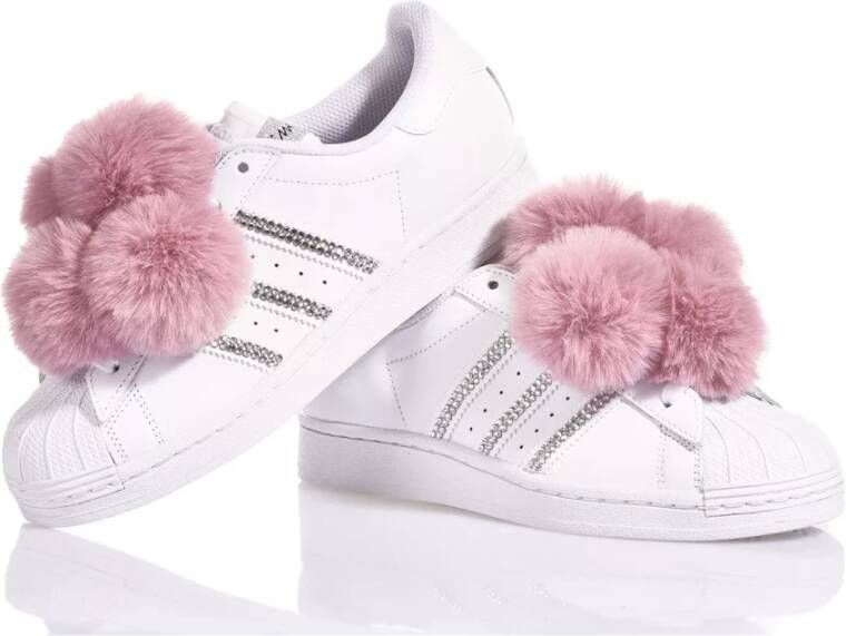 Adidas Aangepaste wit roze sneakers Pink Dames