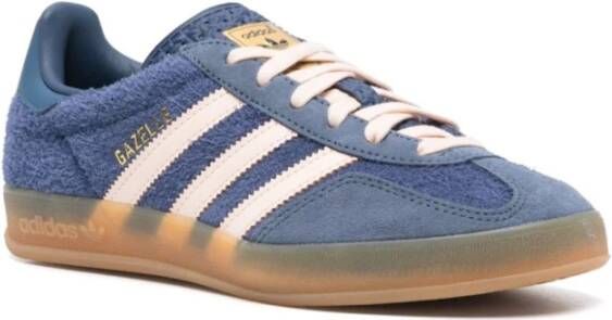 Adidas Blauwe Sneakers Geborstelde Afwerking Logo Print Blue Heren