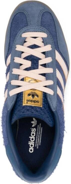 Adidas Blauwe Sneakers Geborstelde Afwerking Logo Print Blue Heren