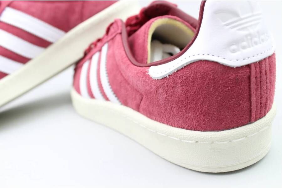 Adidas Campus 80s Burgundy White Sneakers Pink Dames