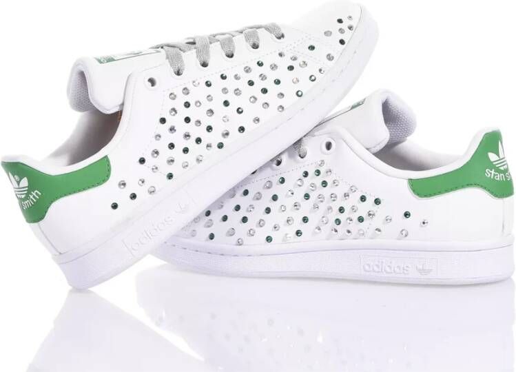 Adidas Gepersonaliseerde Zilver Groene Sneakers Vrouwen White Heren