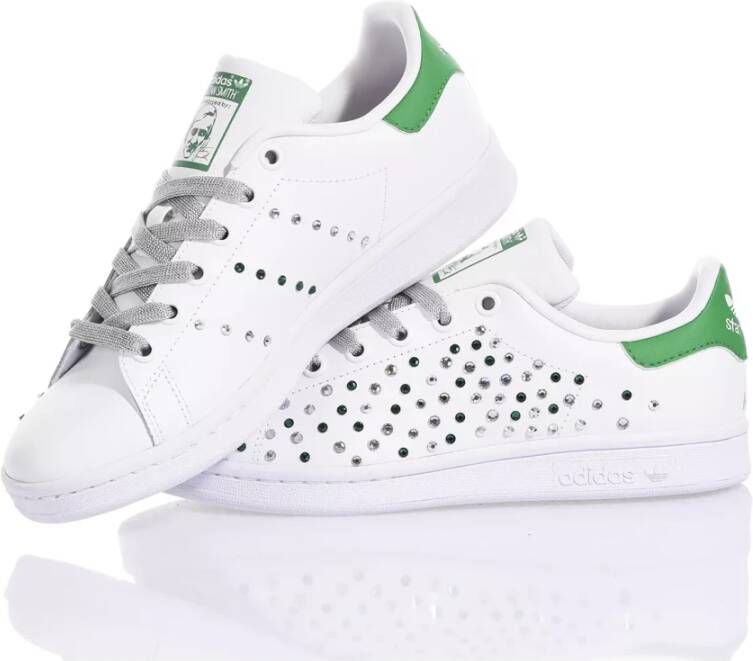 Adidas Gepersonaliseerde Zilver Groene Sneakers Vrouwen White Heren