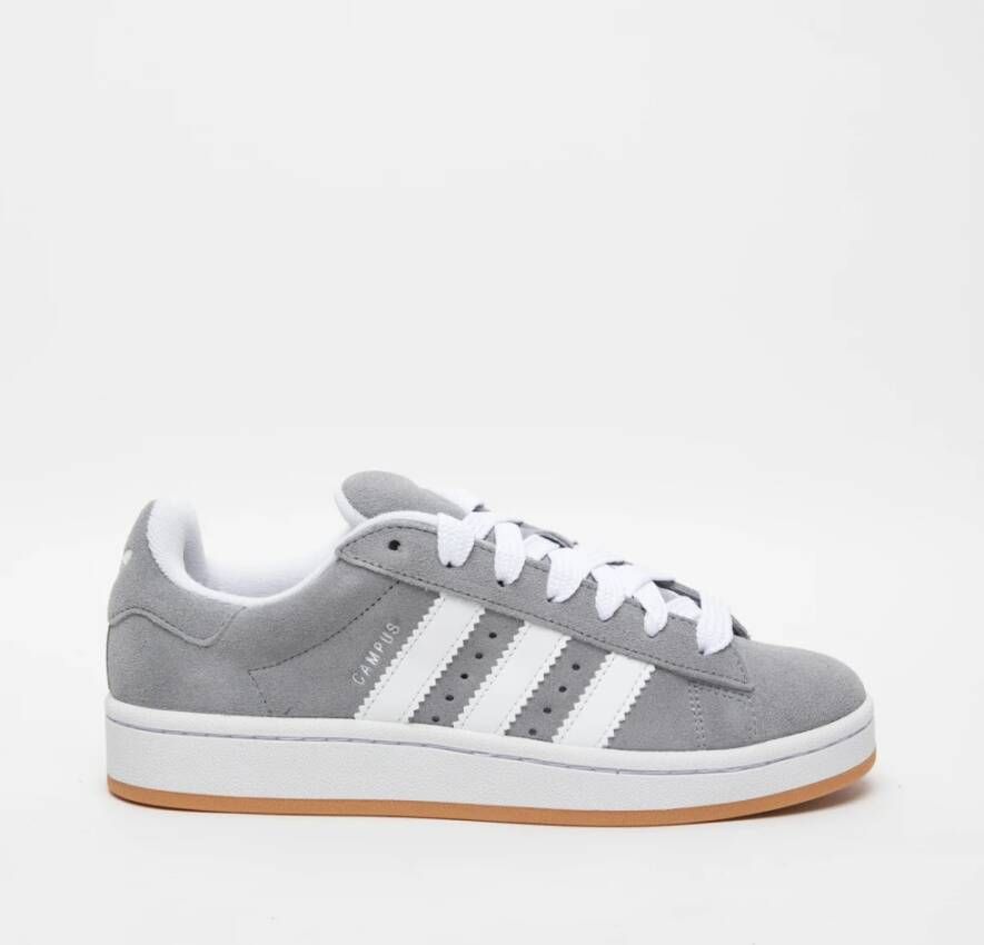 Adidas Grijze Suède Sneakers met Witte Veters Gray Dames