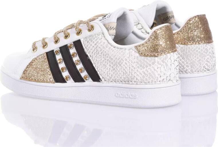 Adidas Handgemaakte Wit Champagne Goud Sneakers White Dames