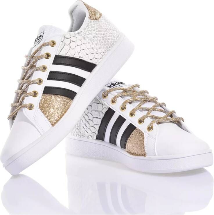 Adidas Handgemaakte Wit Champagne Goud Sneakers White Dames