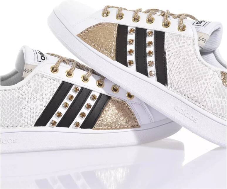 Adidas Handgemaakte Wit Champagne Goud Sneakers White Dames