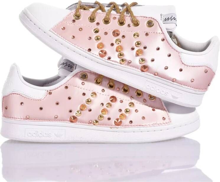 Adidas Handgemaakte Wit Goud Roze Sneakers Multicolor Dames