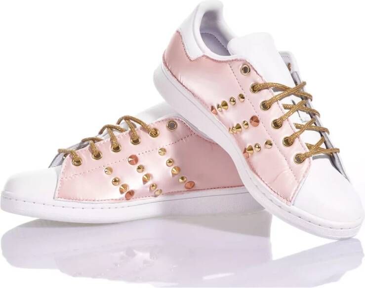 Adidas Handgemaakte Wit Goud Roze Sneakers Multicolor Dames