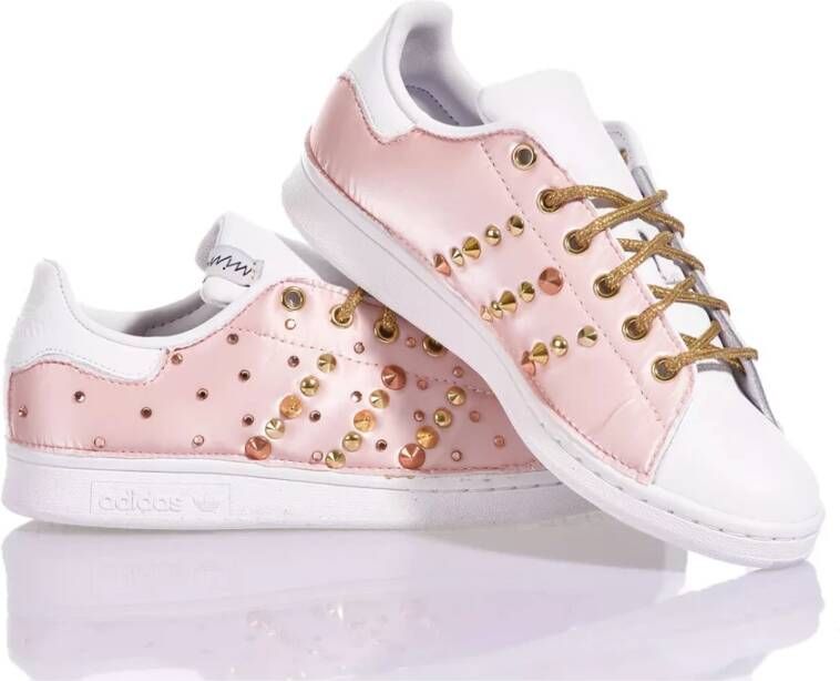 Adidas Handgemaakte Wit Goud Roze Sneakers Multicolor Dames