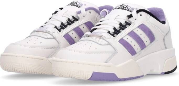 Adidas Lage Top Tennis Sneaker Wit Lila White Dames