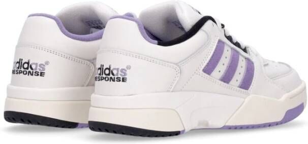 Adidas Lage Top Tennis Sneaker Wit Lila White Dames