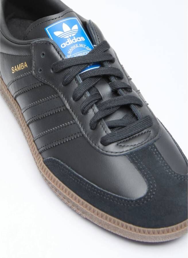 Adidas Leren sneakers met suède neuspaneel Black Heren