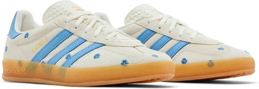 Adidas Lichtblauwe Bloemen Gazelle Sneakers Beige Dames