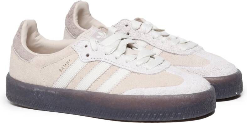 adidas Originals Beige Leren Sneakers met Rubberen Zool Beige Dames