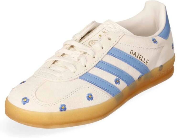 adidas Originals Gazelle Indoor Sneaker met Bloemdetails White Heren