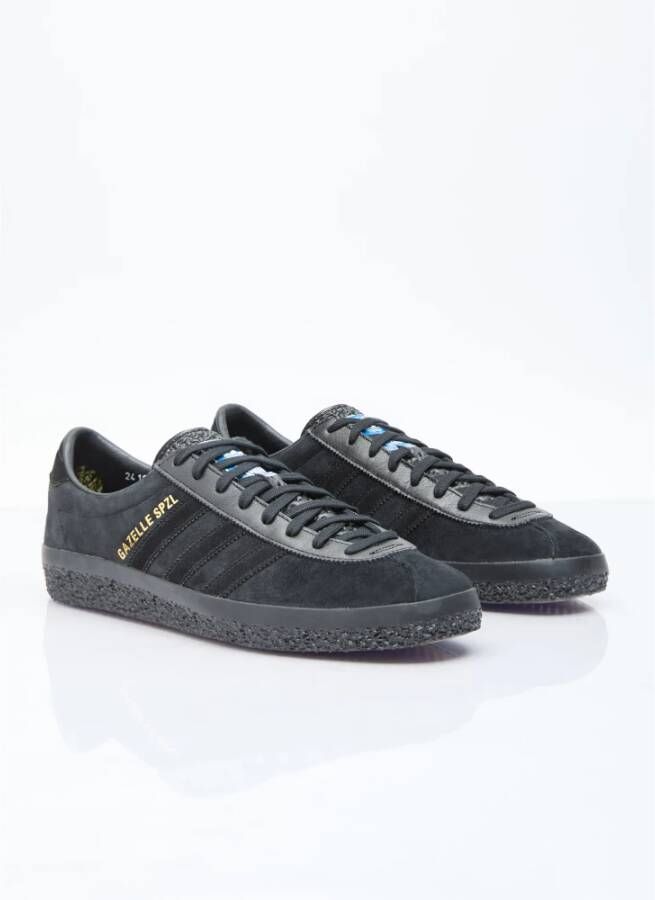 adidas Originals Leren Panel Sneakers met Gestructureerde Zool Black Heren