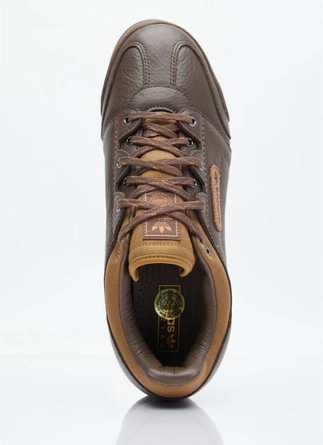adidas Originals Leren Sneakers met Logo Patch Brown Heren