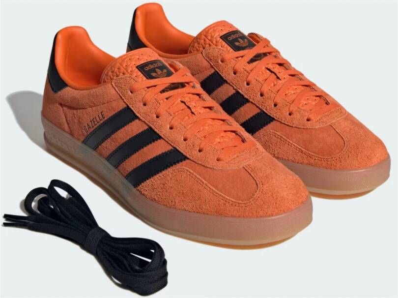 adidas Originals Retro Gazelle Indoor Sneaker Orange Black Gum Orange Heren