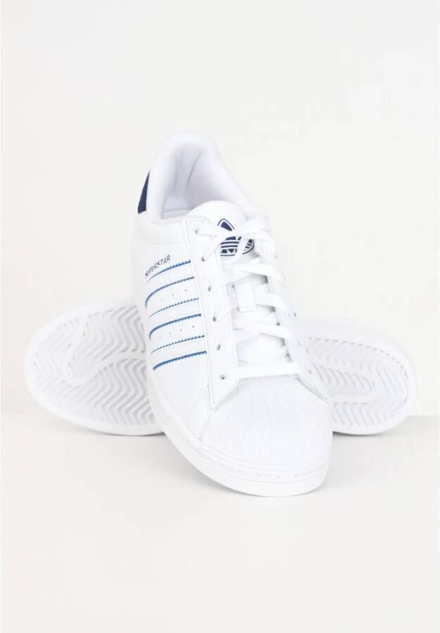 adidas Originals Superstar J Wit Blauw Sneakers White Dames