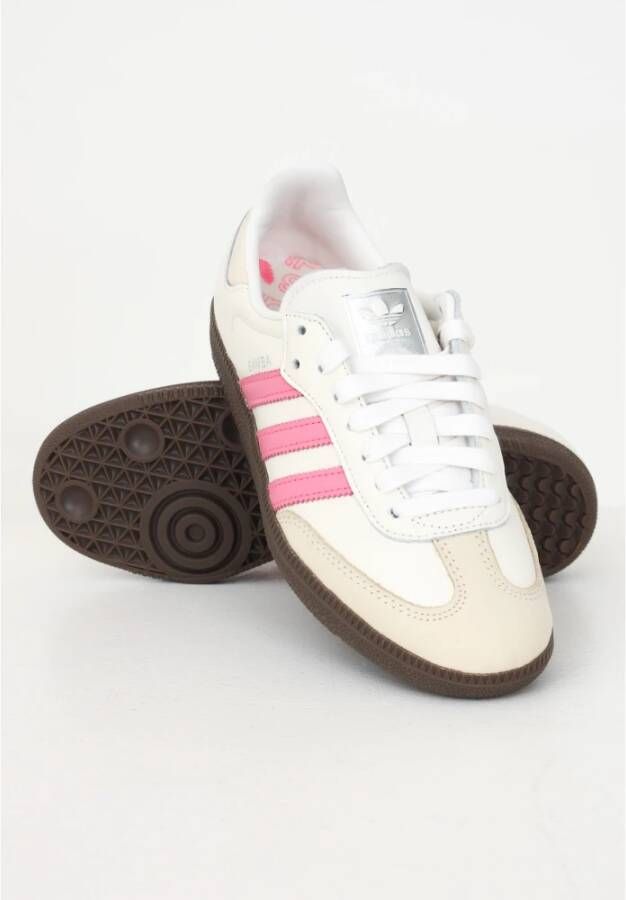 adidas Originals Witte en Roze Samba OG Sneakers White Dames